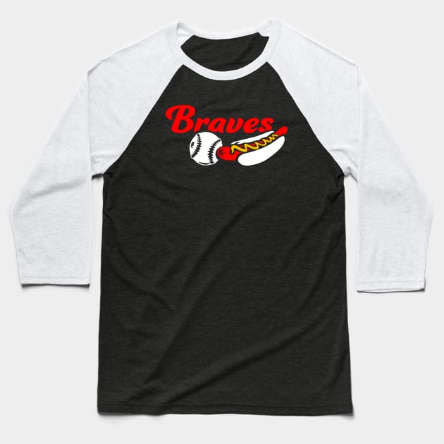 Braves Ball and Dog Baseball T-Shirt by Throwzack